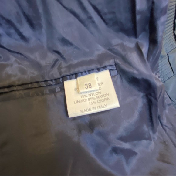 Marlowe Metallic Navy Blue Lined Suit Blazer Sz S - Picture 11 of 16
